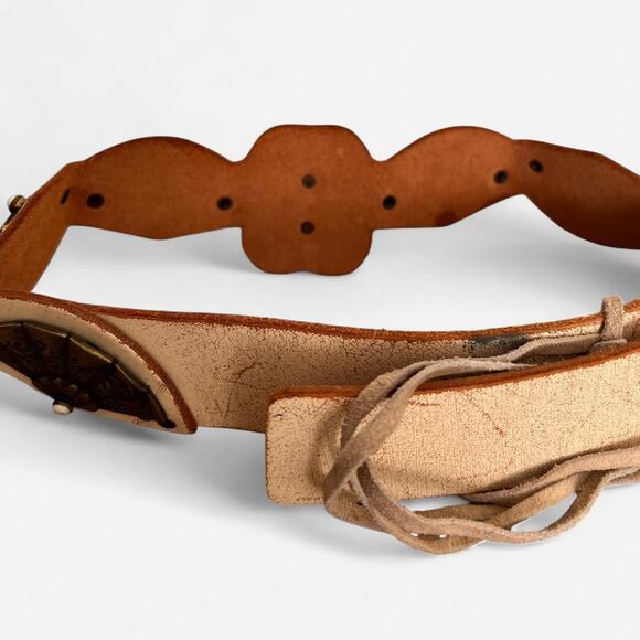 Rare Vintage Diesel Statement Leather Belt with Jewel & Fan Detail –Unique Piece - Picture 3 of 6